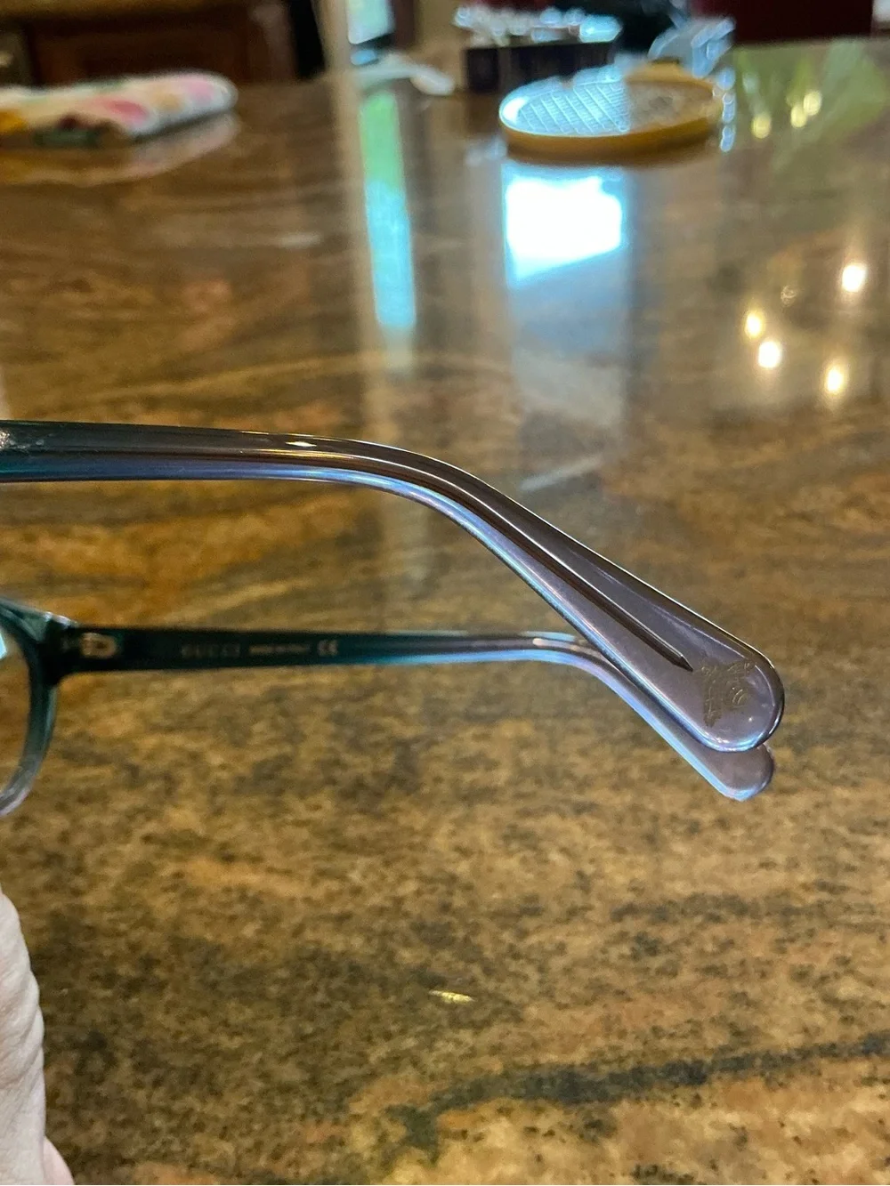 Gucci GG0373O 007 Green Purple Gradient Cat Eye Eyeglasses 47-16-140